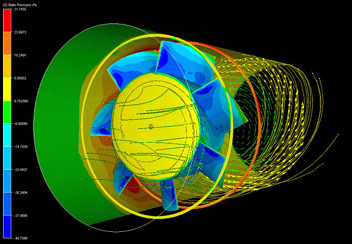 static pressure contour view of a exhaust fan